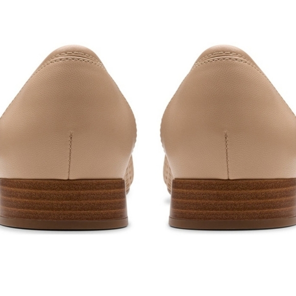 🤎🔹️CLARKS🔹️ Wide Width Natalyn Step Comfort Beige Leather Shoes - Picture 7 of 8